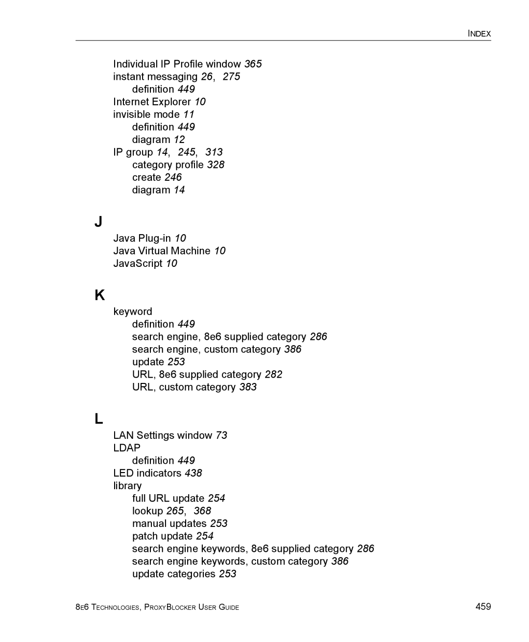 8e6 Technologies ProxyBlocker manual 459 