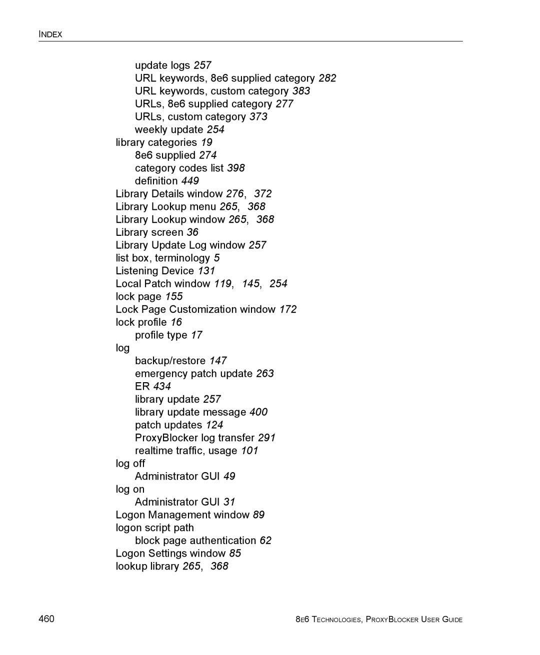 8e6 Technologies ProxyBlocker manual 460 