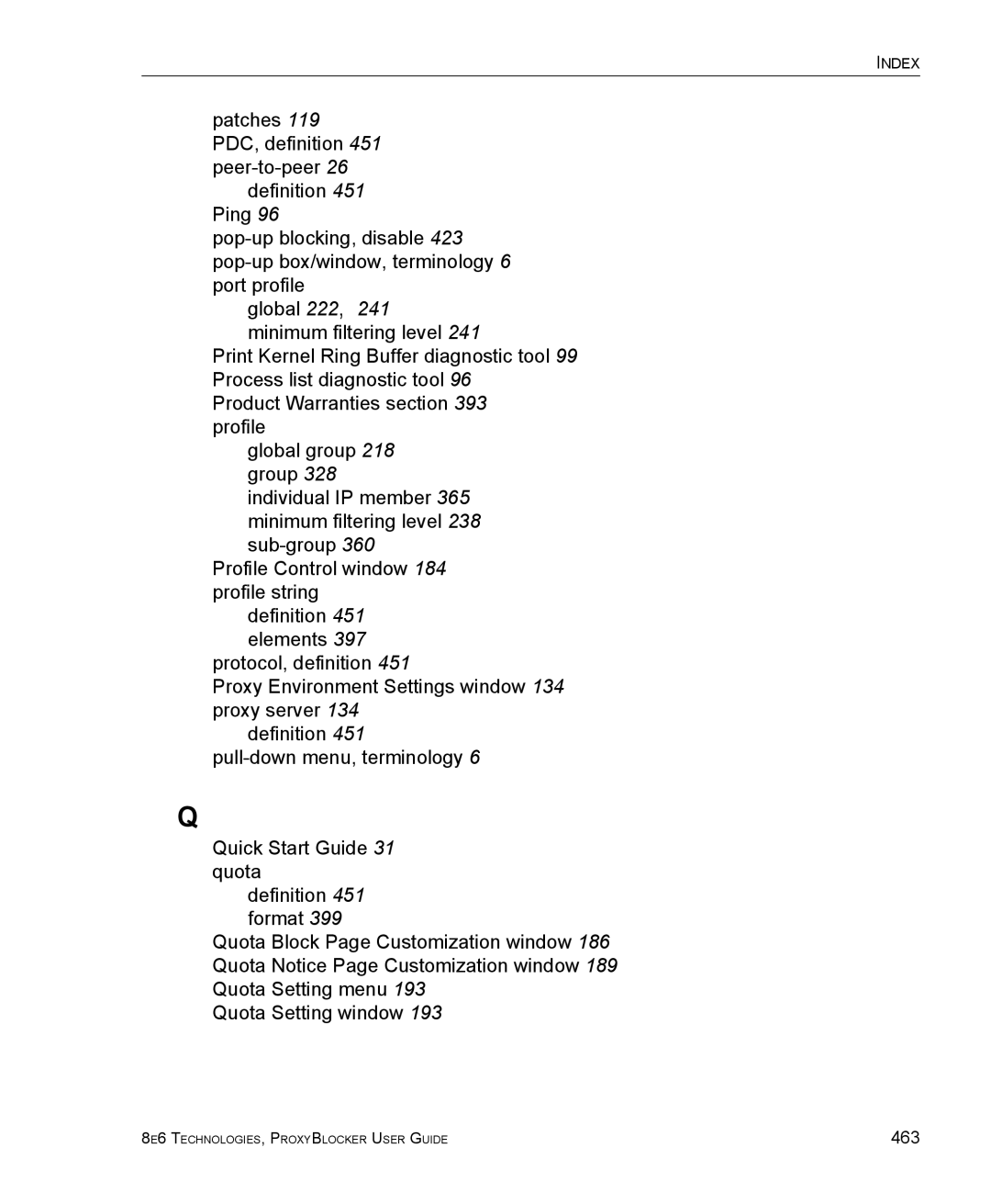 8e6 Technologies ProxyBlocker manual 463 