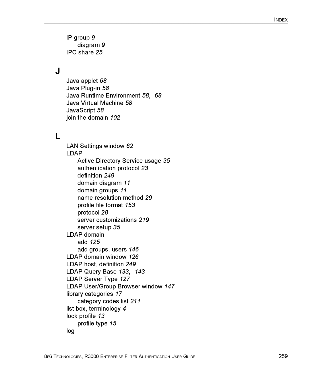 8e6 Technologies R3000 manual Ldap 