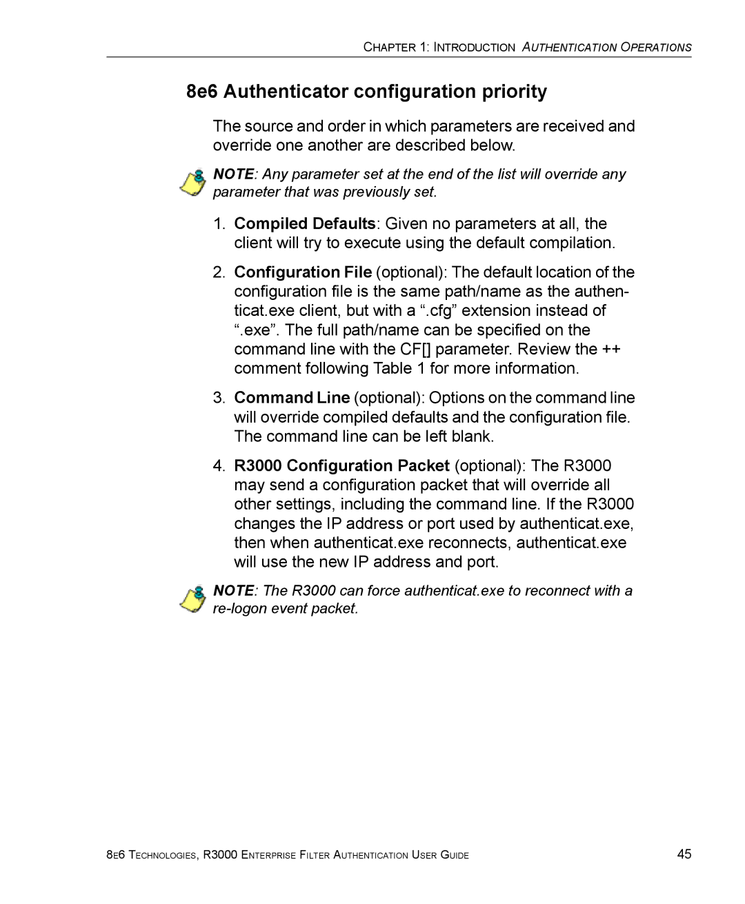 8e6 Technologies R3000 manual 8e6 Authenticator configuration priority 