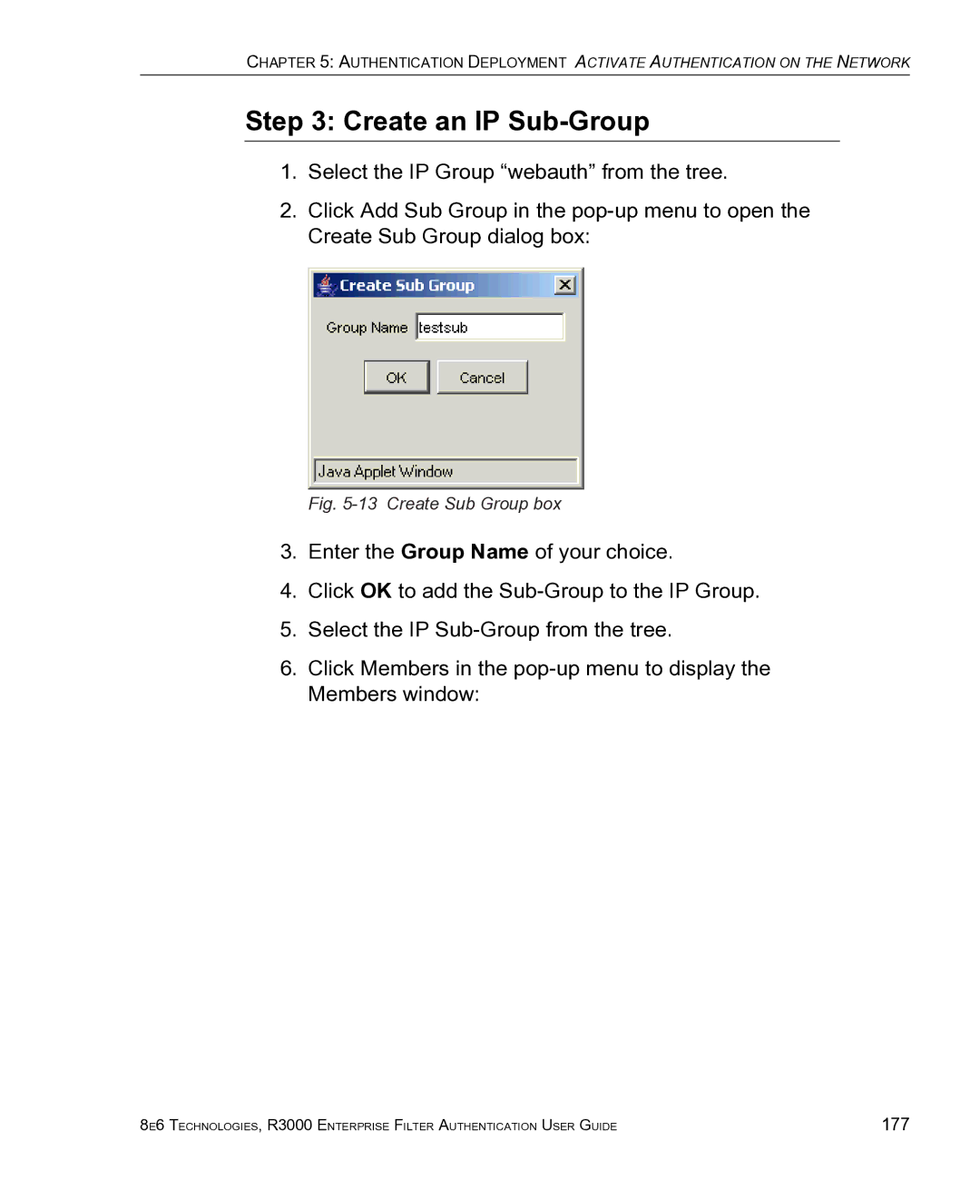 8e6 Technologies R3000 manual Create an IP Sub-Group, Create Sub Group box 