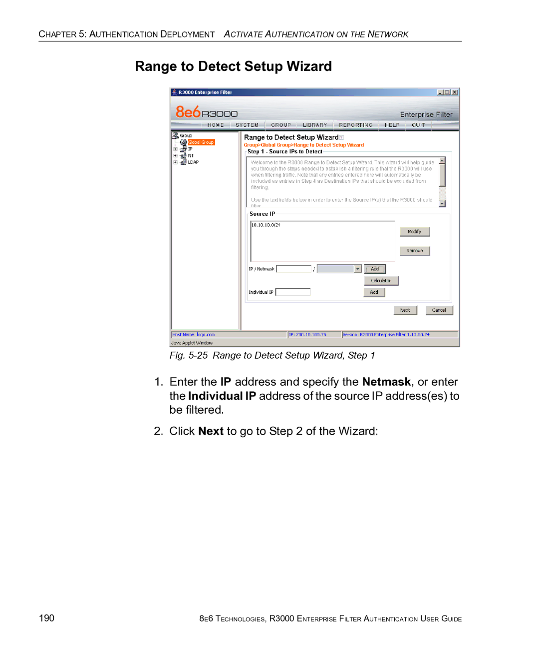 8e6 Technologies R3000 manual Range to Detect Setup Wizard, 190 