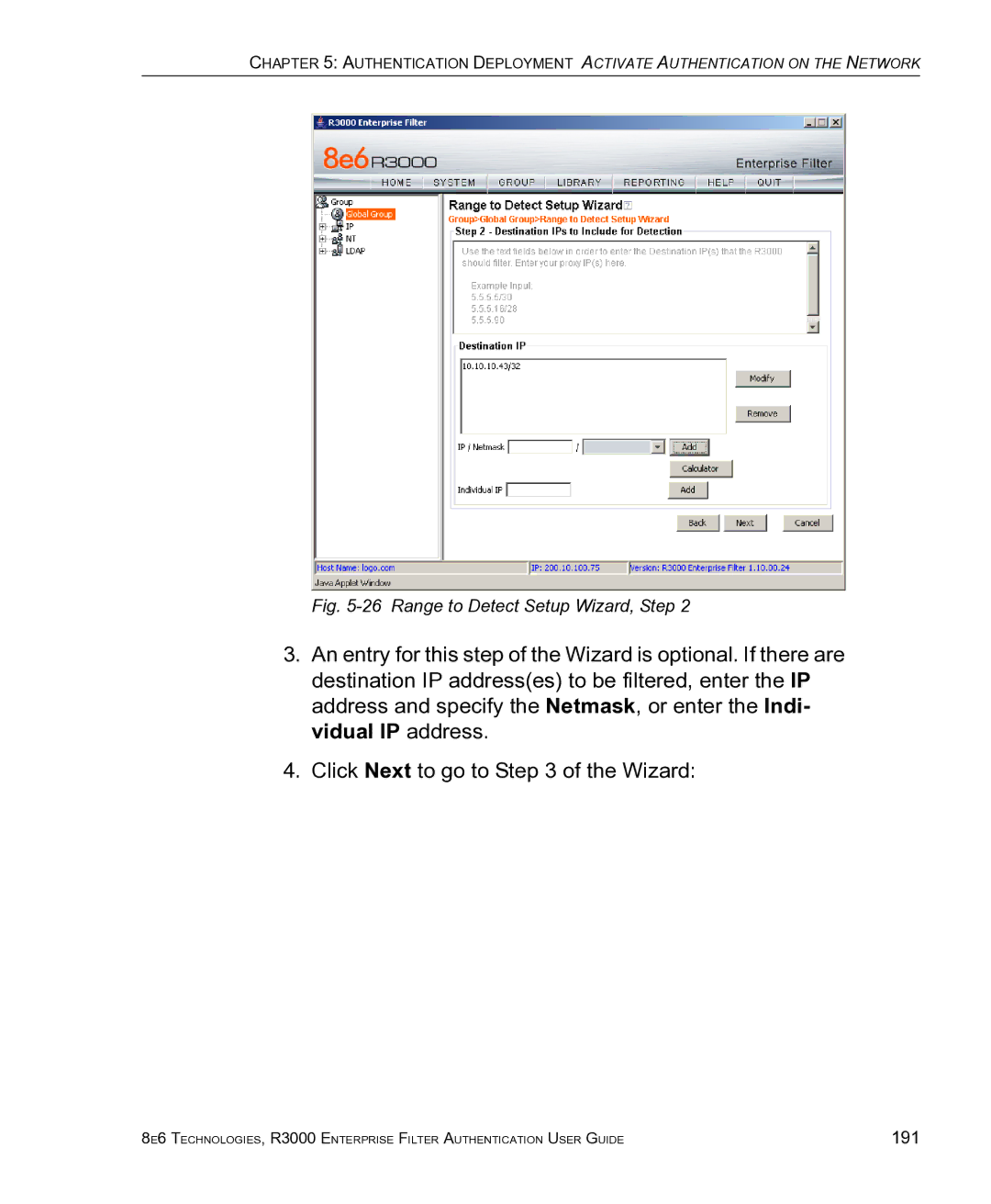 8e6 Technologies R3000 manual Range to Detect Setup Wizard, Step 