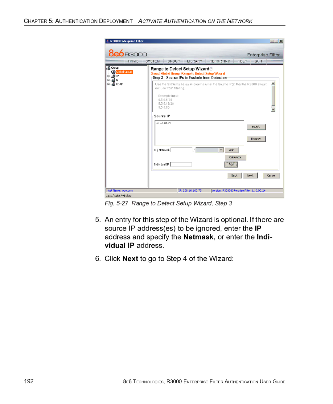 8e6 Technologies R3000 manual Range to Detect Setup Wizard, Step, 192 