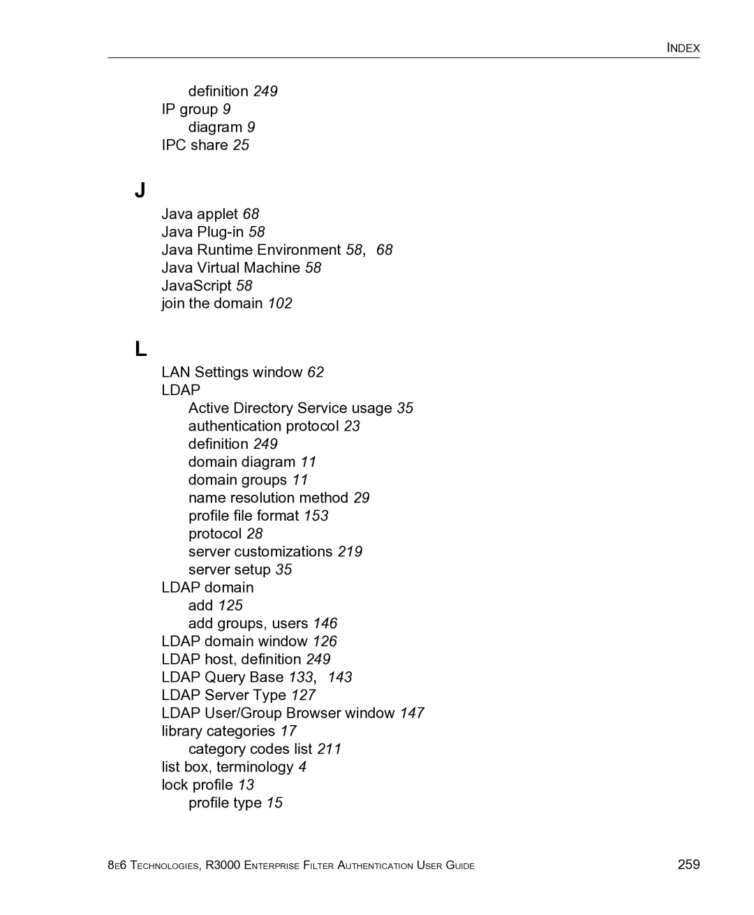 8e6 Technologies R3000 manual Ldap 