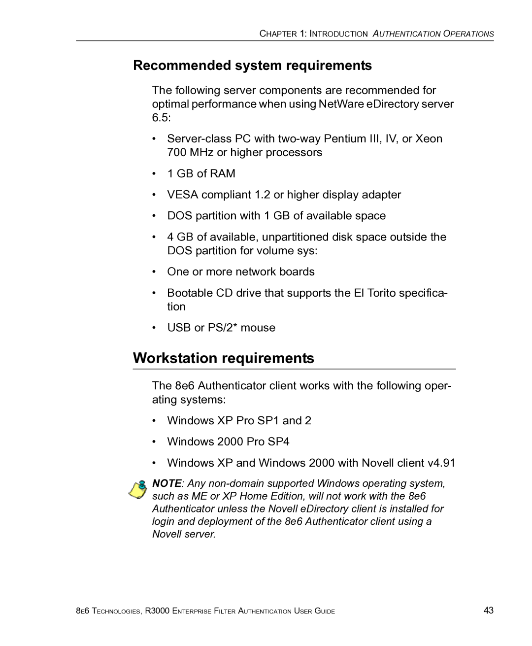 8e6 Technologies R3000 manual Workstation requirements, Recommended system requirements 