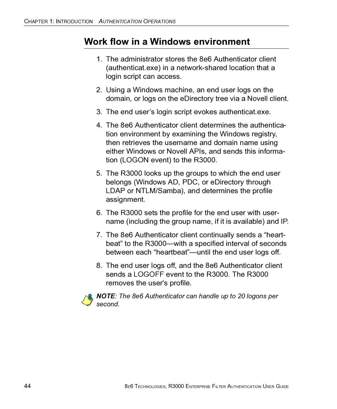 8e6 Technologies R3000 manual Work flow in a Windows environment 