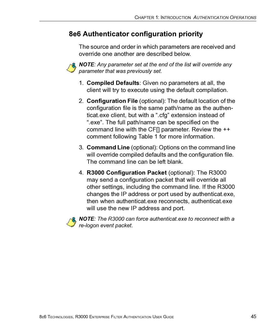 8e6 Technologies R3000 manual 8e6 Authenticator configuration priority 