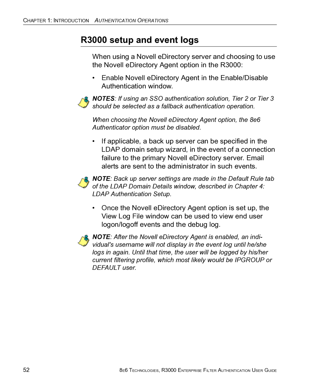 8e6 Technologies manual R3000 setup and event logs 