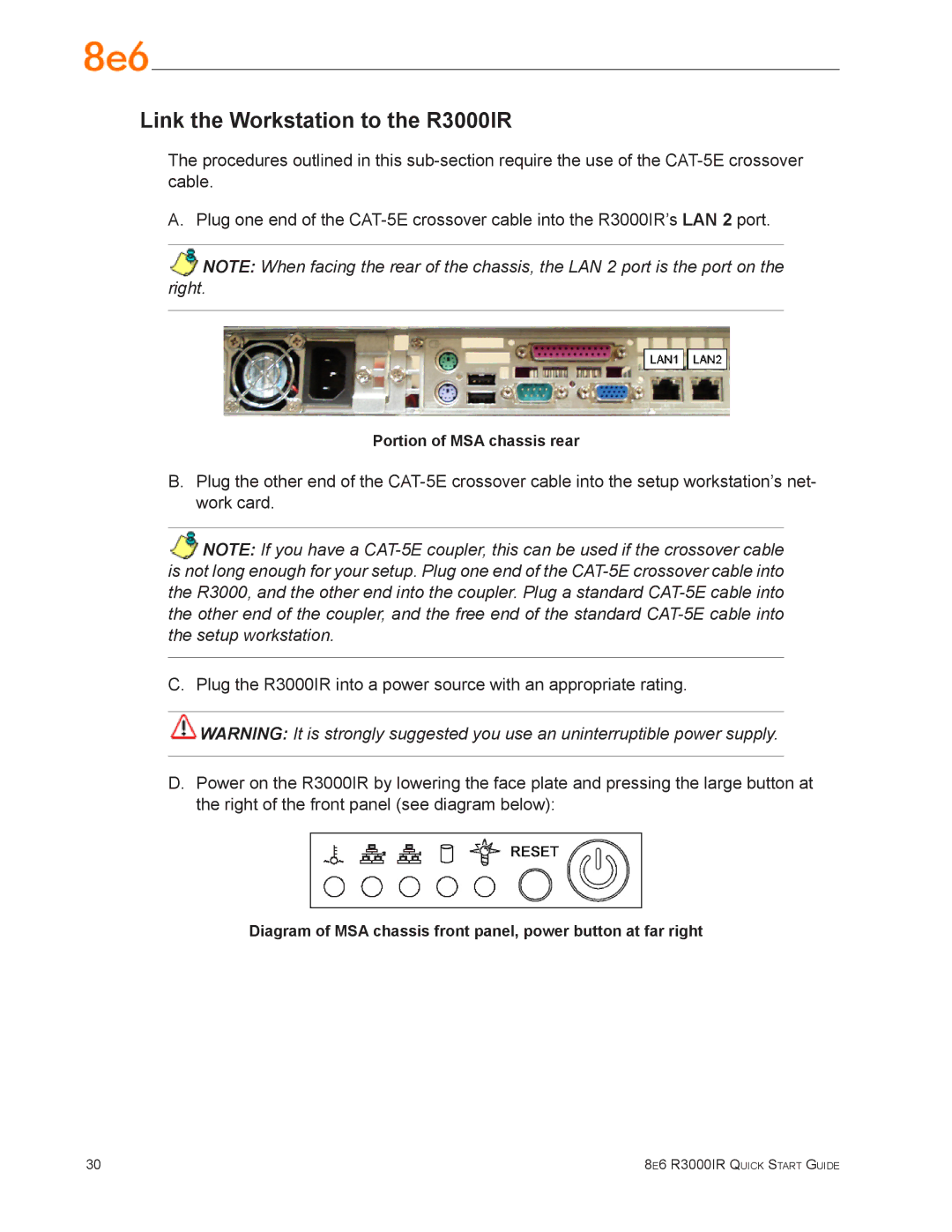 8e6 Technologies quick start Link the Workstation to the R3000IR 