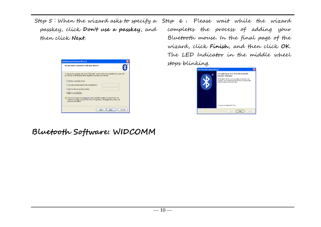 A4 Tech BT-630 manual Bluetooth Software Widcomm 