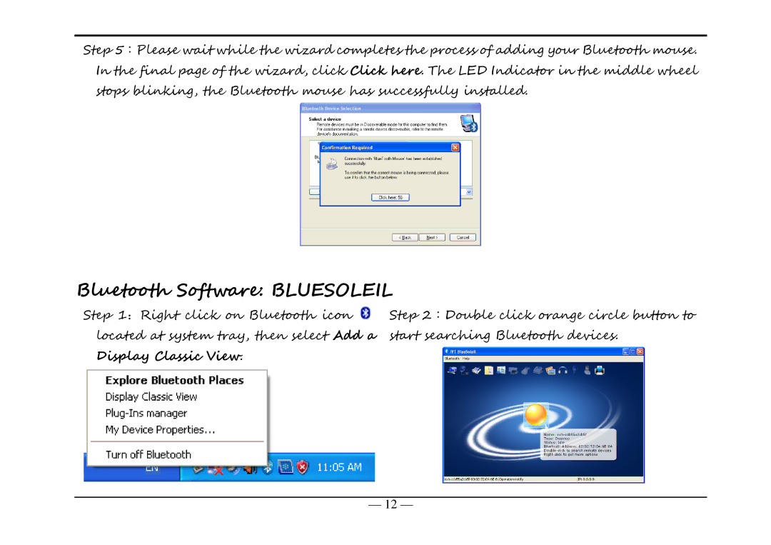 A4 Tech BT-630 manual Bluetooth Software Bluesoleil, Display Classic View 