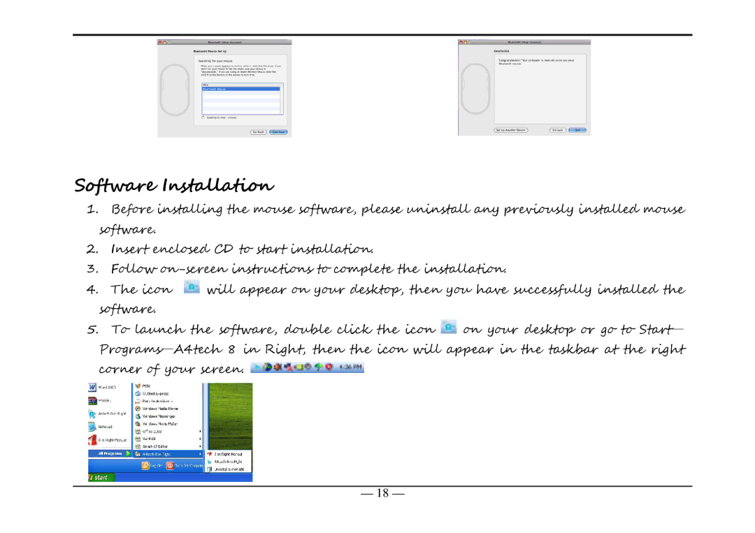 A4 Tech BT-630 manual Software Installation 