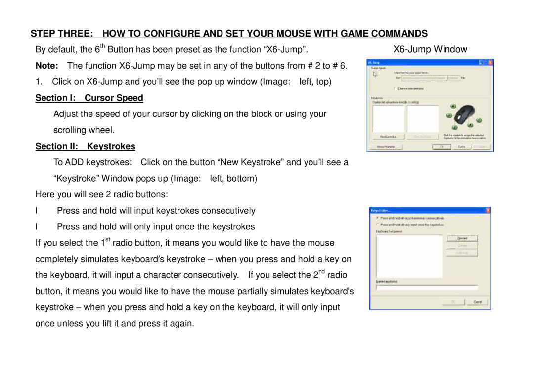 A4 Tech NB-60 user manual X6-Jump Window, Section II Keystrokes 