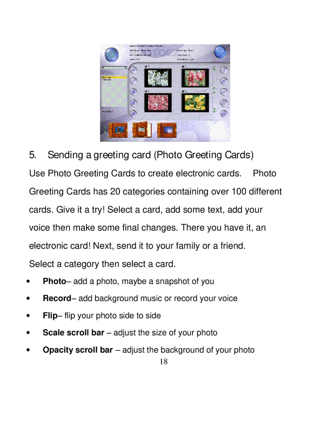 A4 Tech PK-335 user manual Sending a greeting card Photo Greeting Cards 