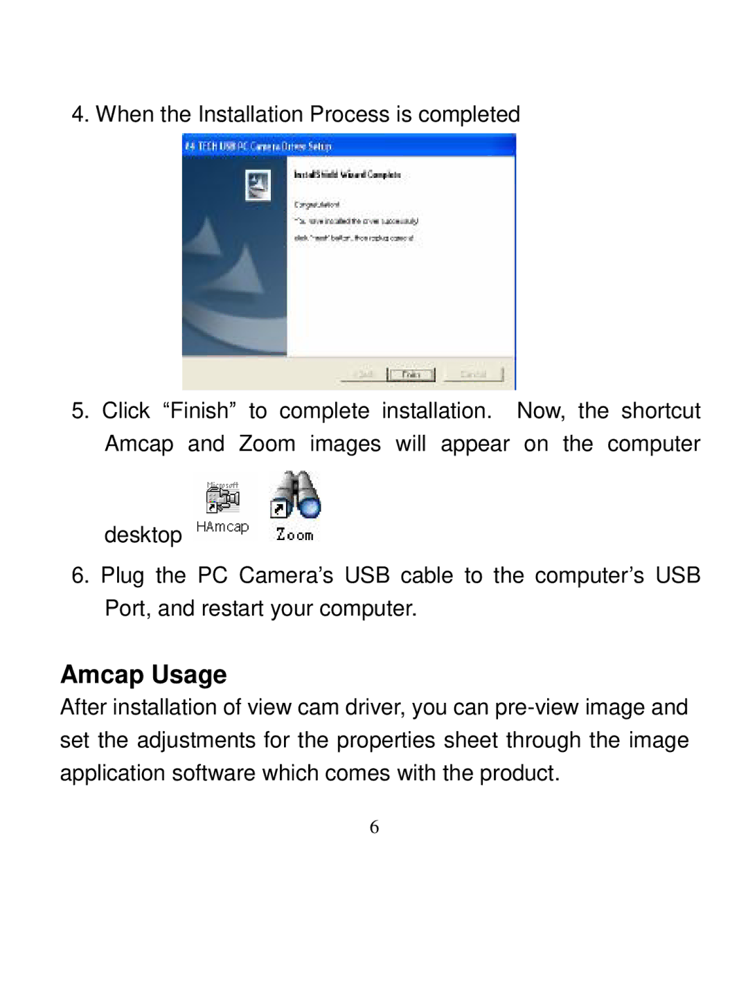 A4 Tech PK-35N user manual Amcap Usage 