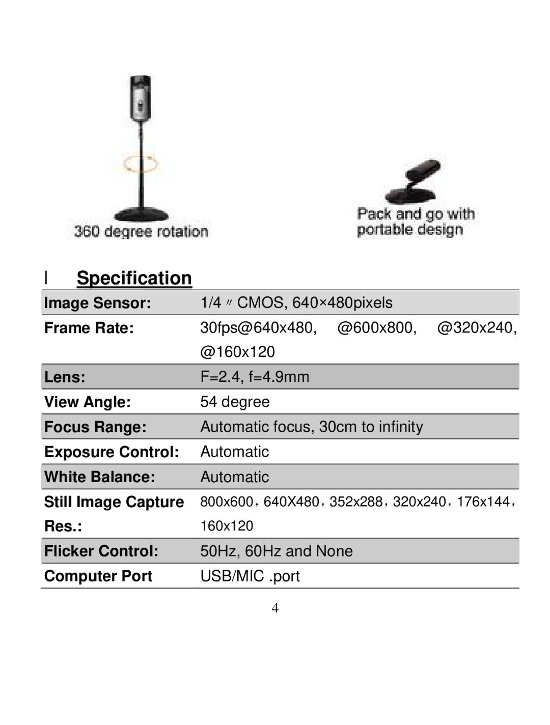 A4 Tech PK-5 user manual Specification 