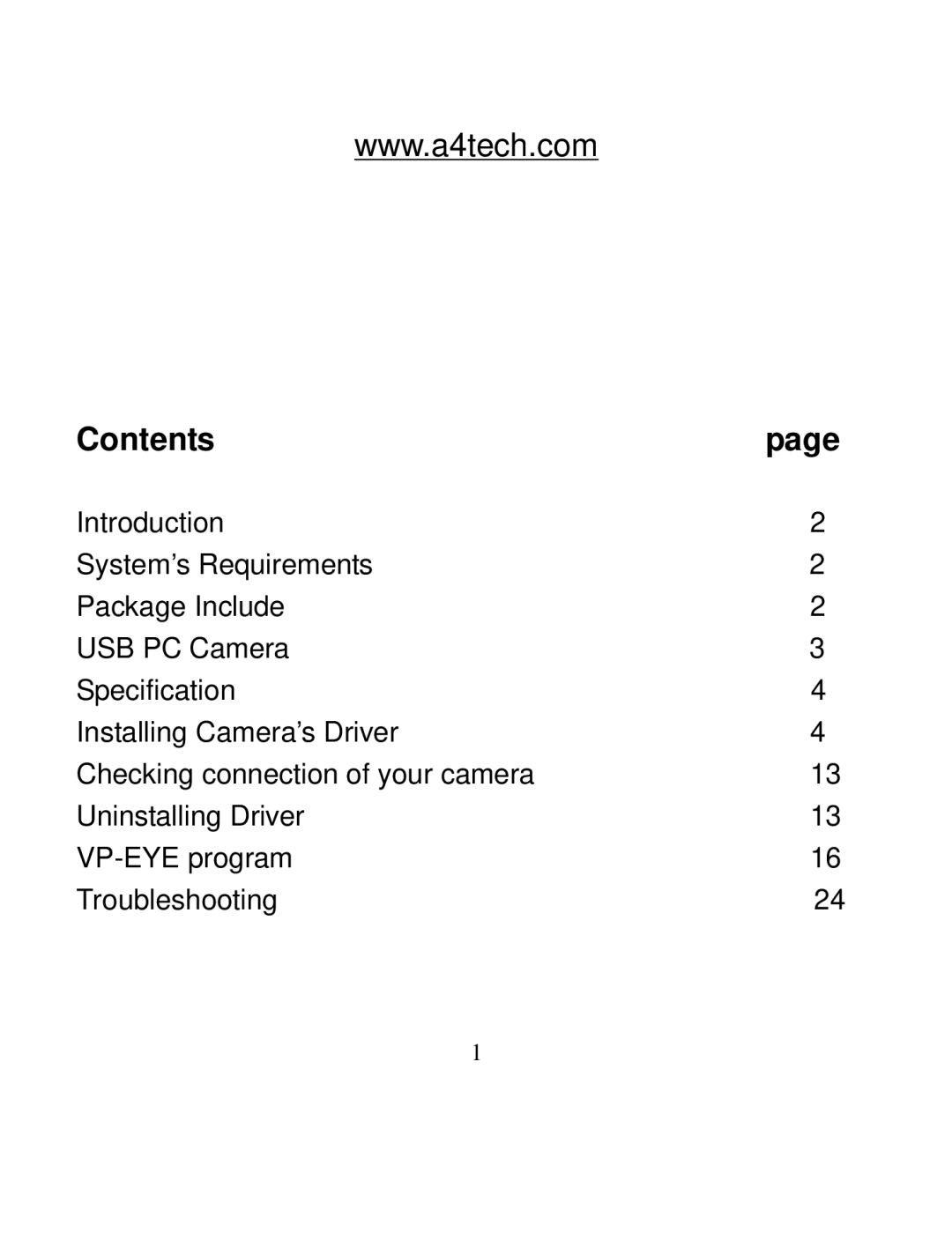 A4 Tech PK-935 user manual Contents 