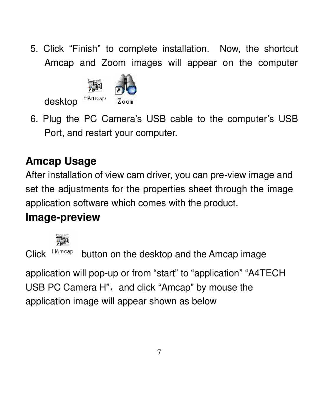 A4 Tech PK-935 user manual Amcap Usage, Image-preview 