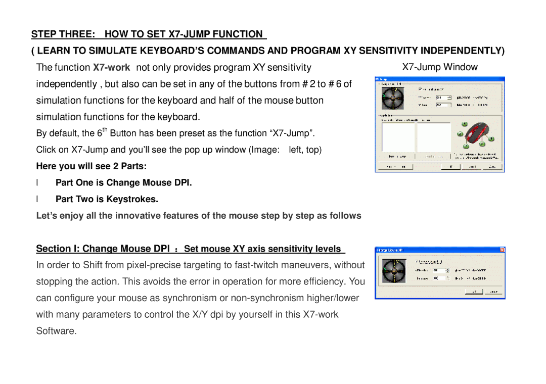 A4 Tech X-708 user manual Function X7-work not only provides program XY sensitivity 