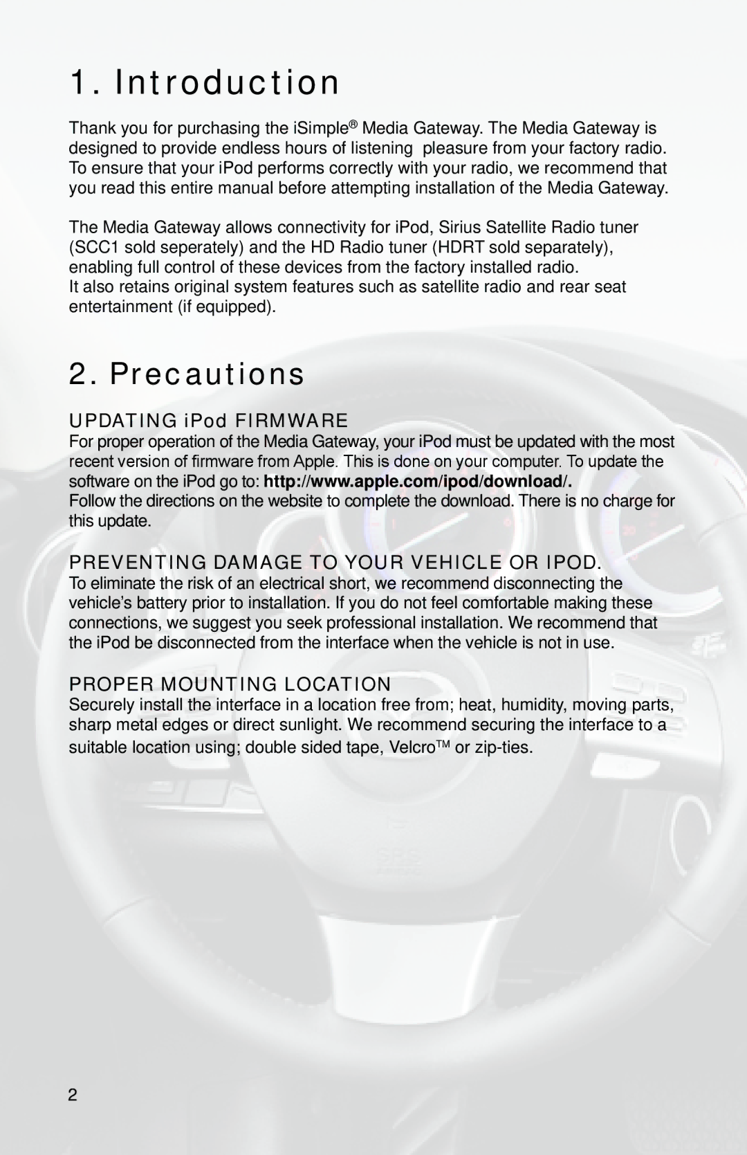 AAMP of America PGHMZ1 owner manual Introduction, Precautions 