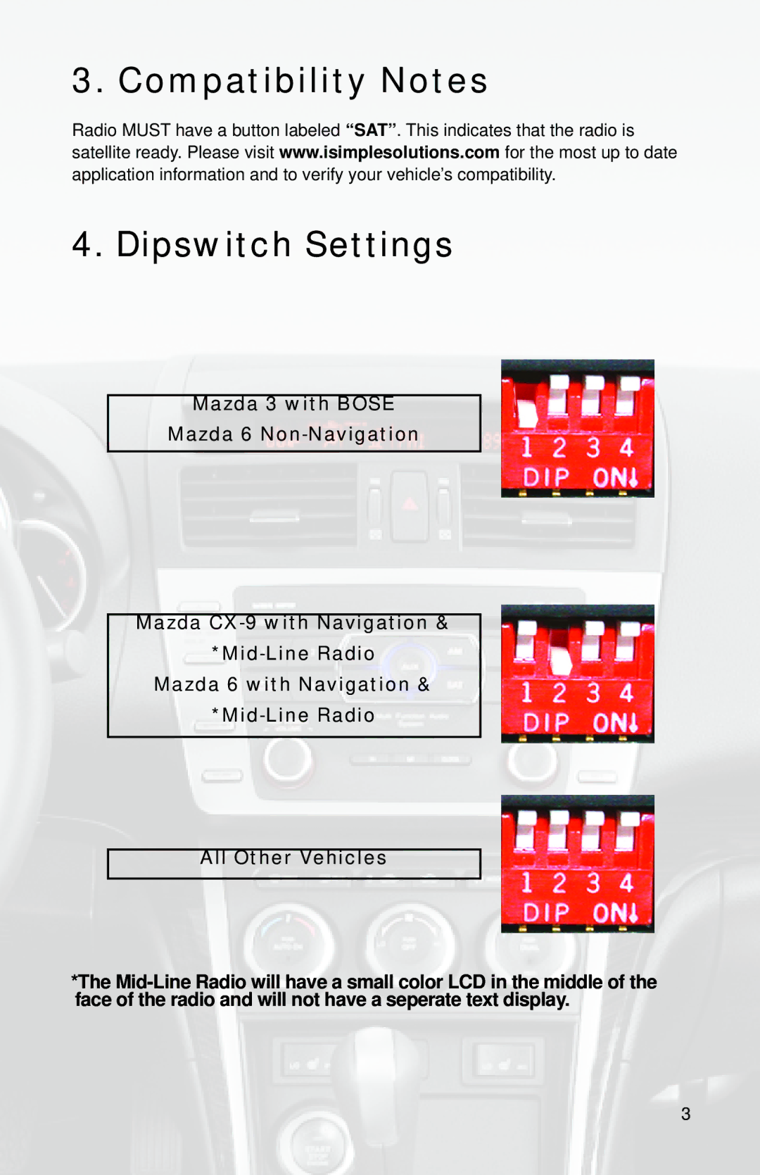 AAMP of America PGHMZ1 owner manual Compatibility Notes Dipswitch Settings 