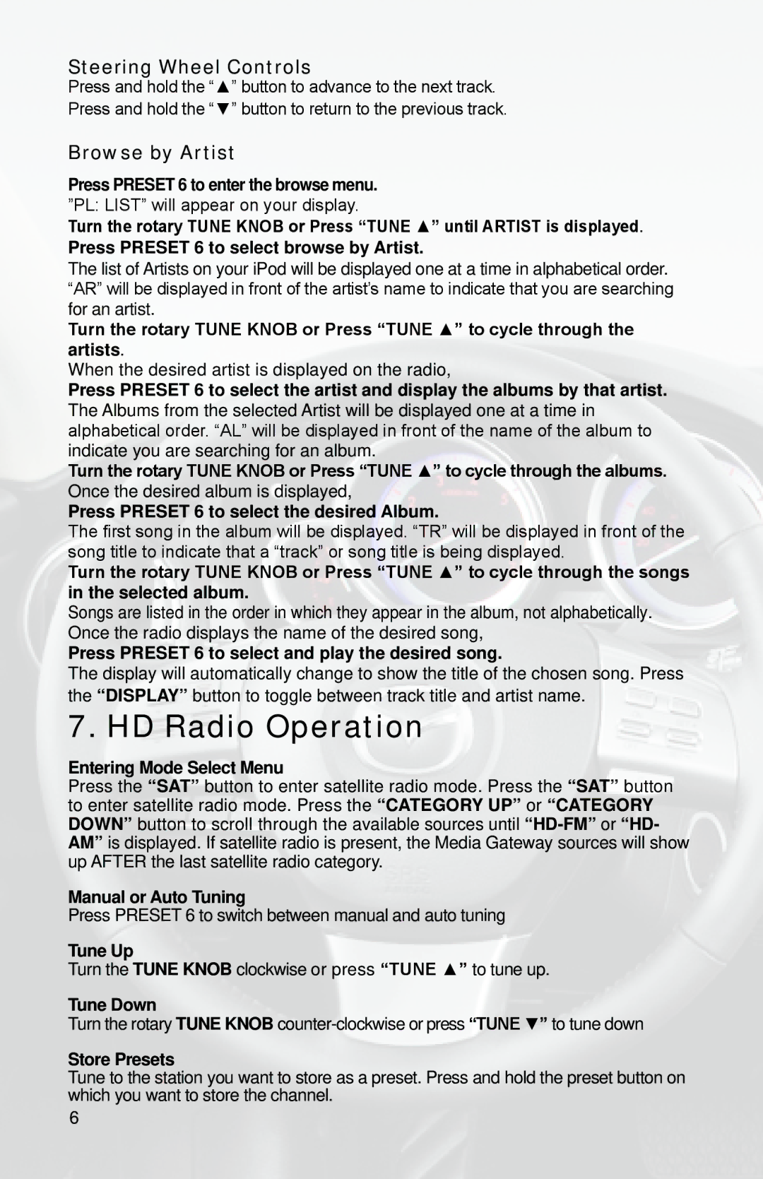 AAMP of America PGHMZ1 owner manual HD Radio Operation 