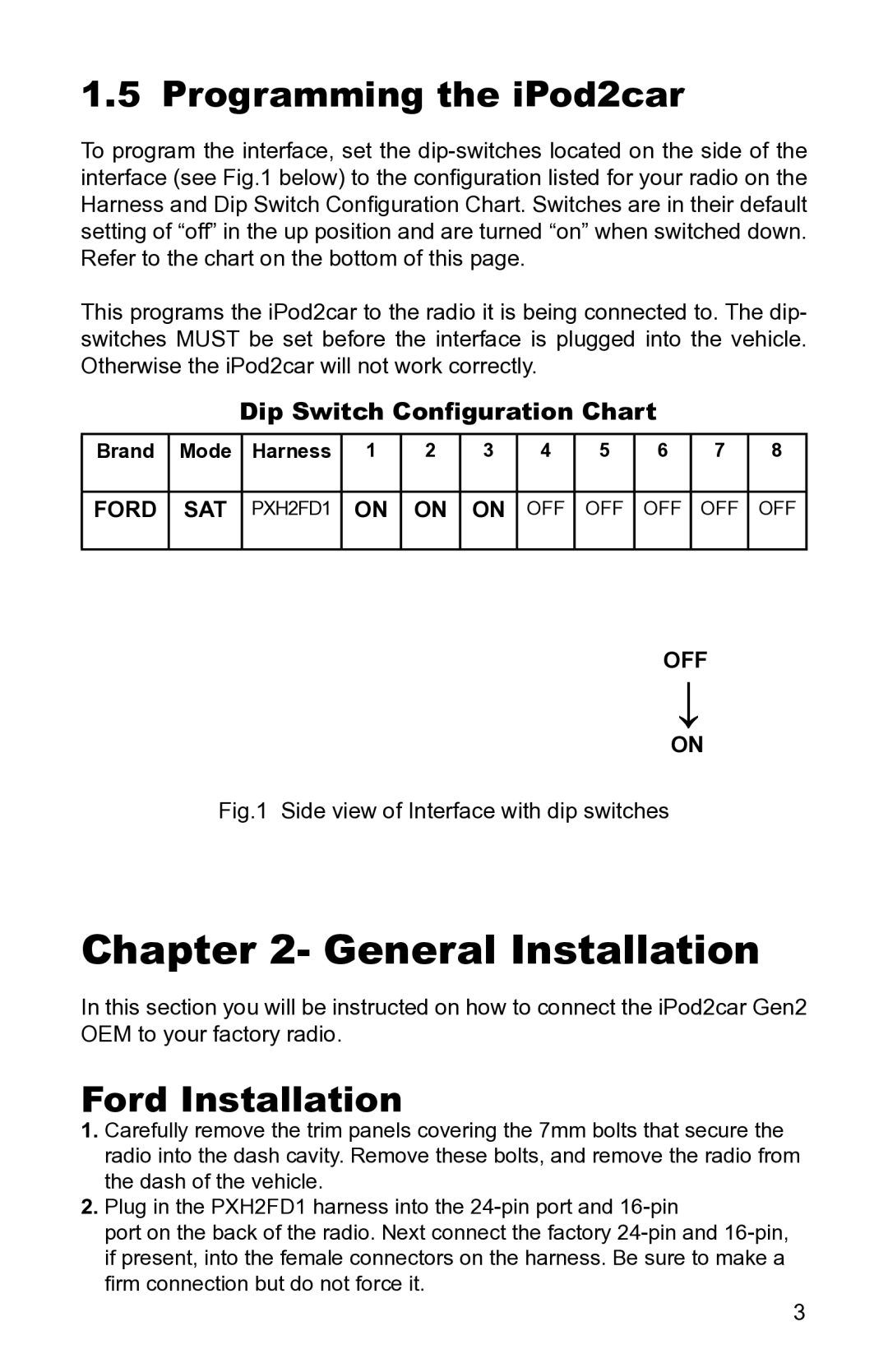 AAMP of America PXDP2 instruction manual Programming the iPod2car, Ford Installation 