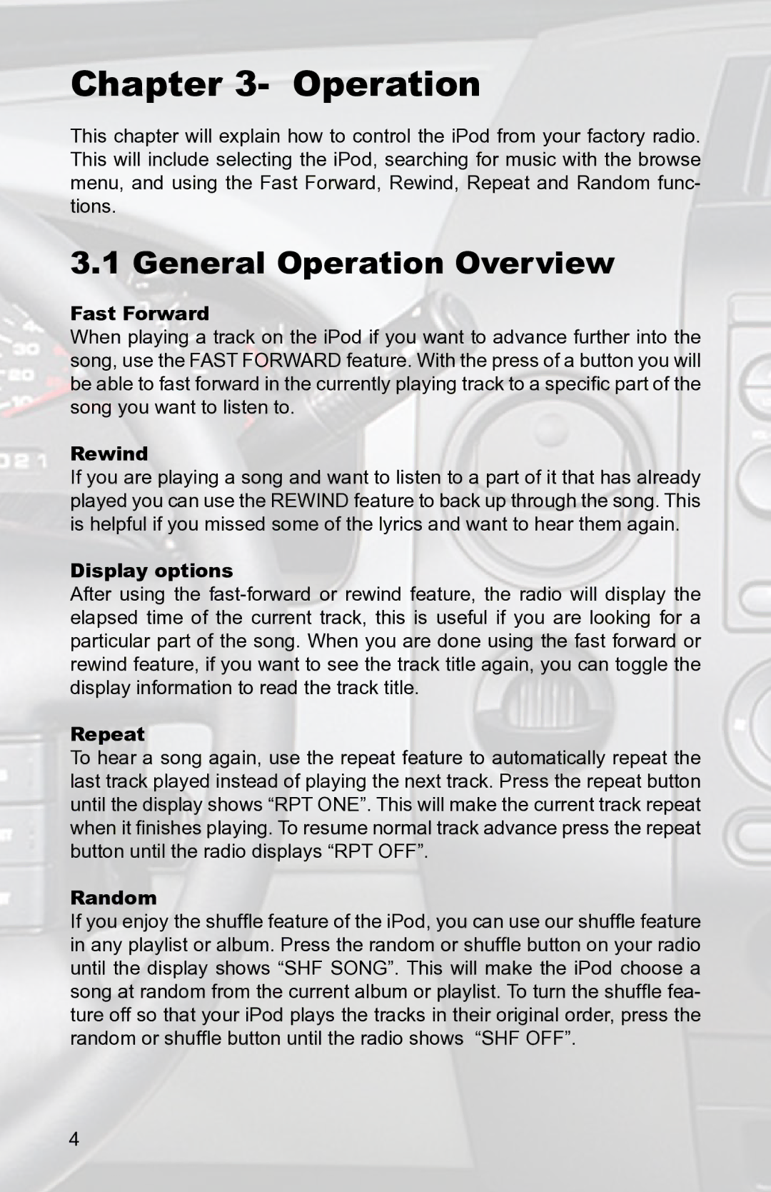 AAMP of America PXDP2 instruction manual General Operation Overview 