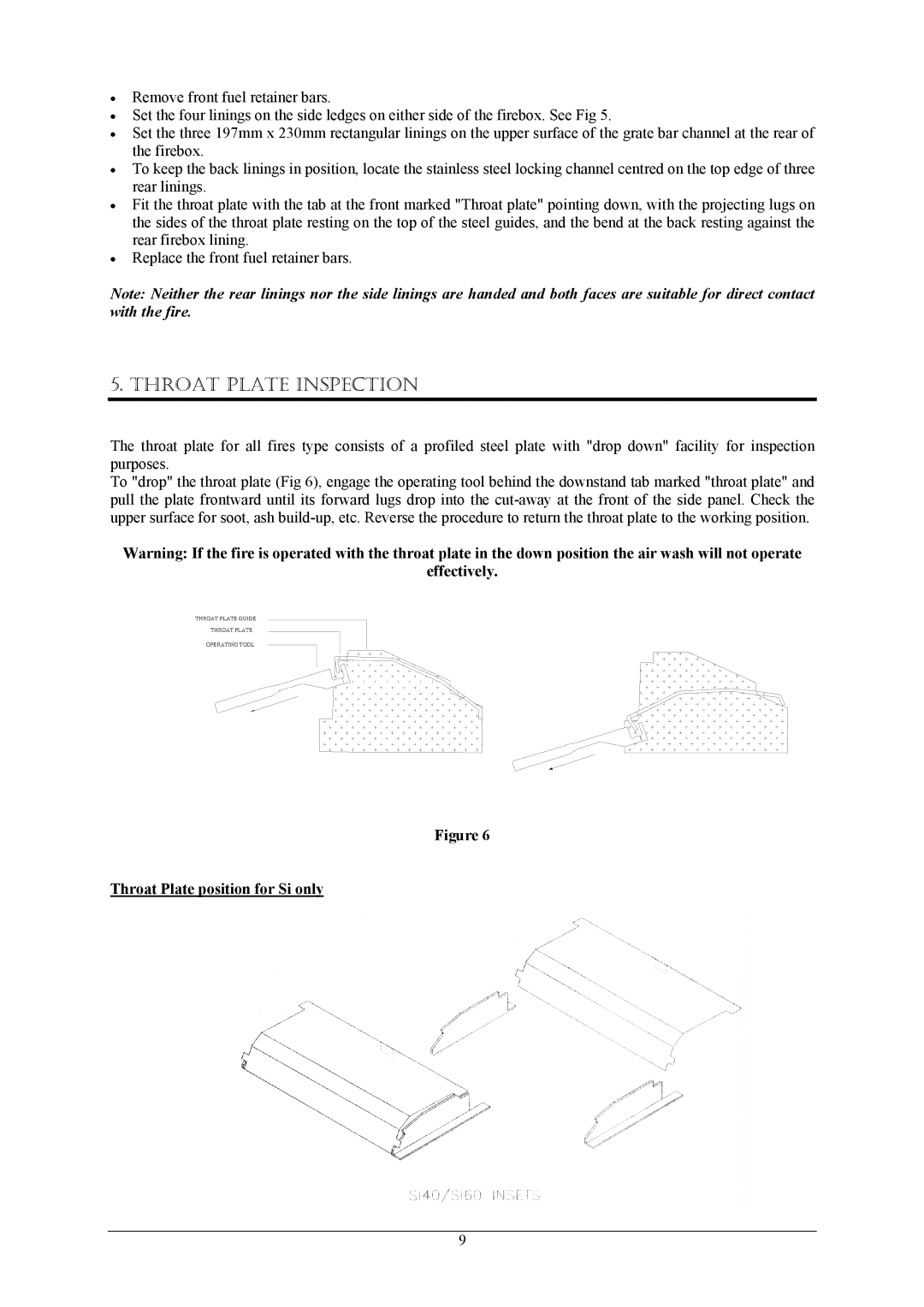 Aarrow Fires SF 50 operating instructions Throat Plate Inspection, Effectively, Throat Plate position for Si only 