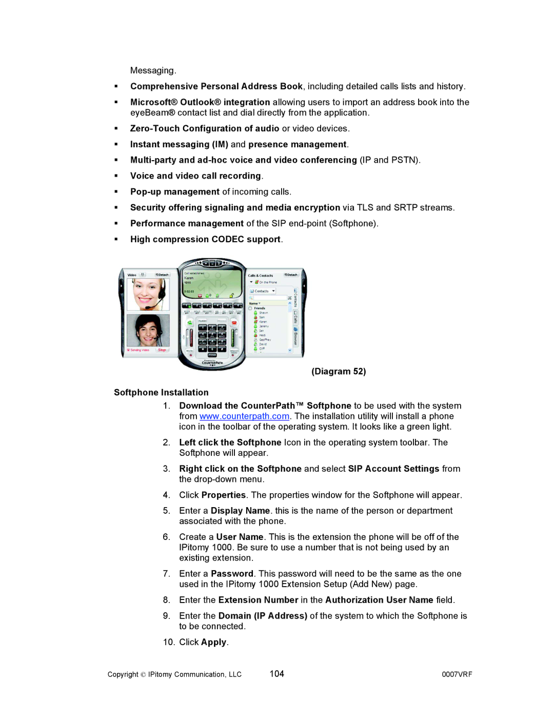 Aastra Telecom 1000 manual  Performance management of the SIP end-point Softphone 