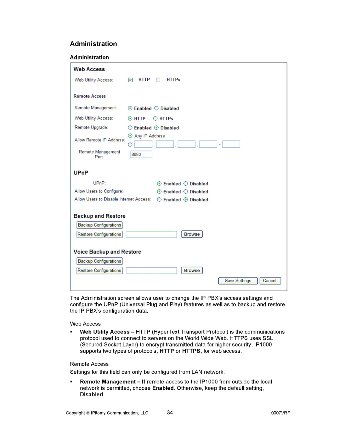 Aastra Telecom 1000 manual Administration 