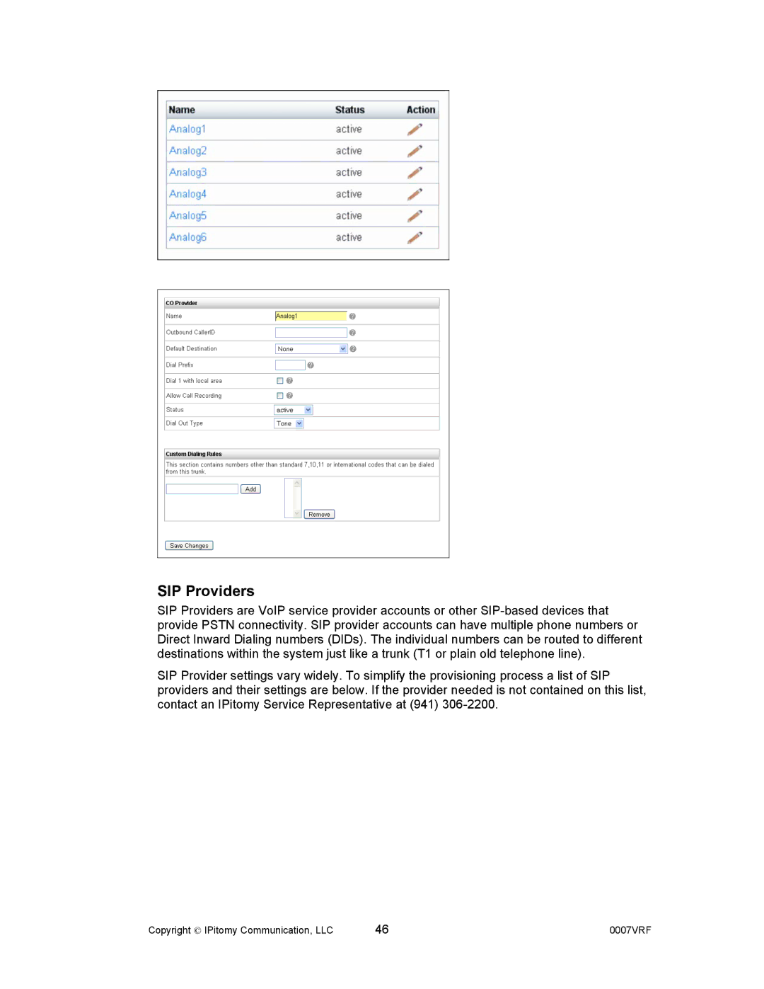 Aastra Telecom 1000 manual SIP Providers 