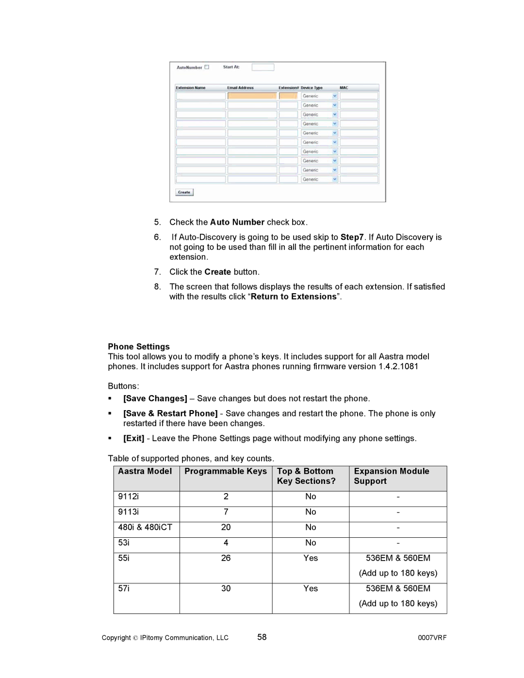 Aastra Telecom 1000 manual Phone Settings 