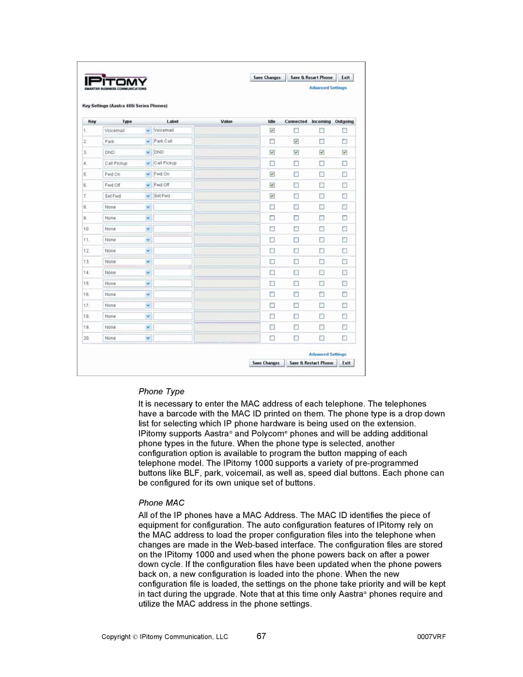 Aastra Telecom 1000 manual Phone Type 