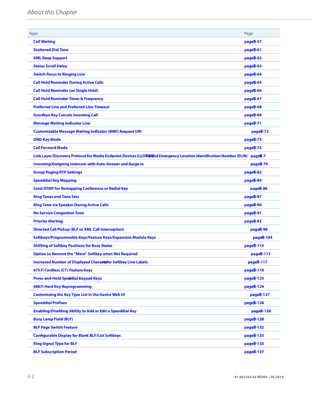 Aastra Telecom 41-001343-02 manual About this Chapter 