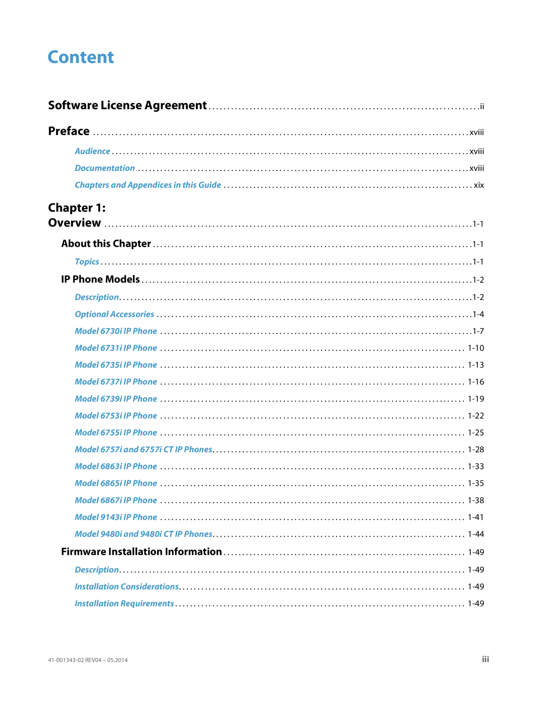 Aastra Telecom 41-001343-02 manual Content, Software License Agreement 