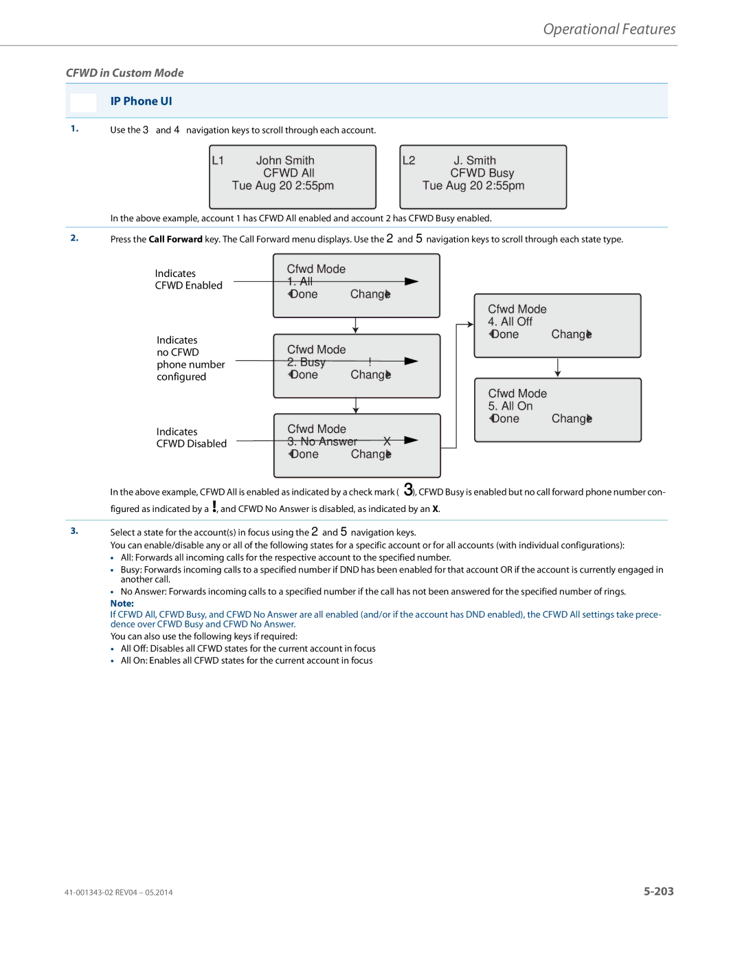 Aastra Telecom 41-001343-02 manual Cfwd in Custom Mode 