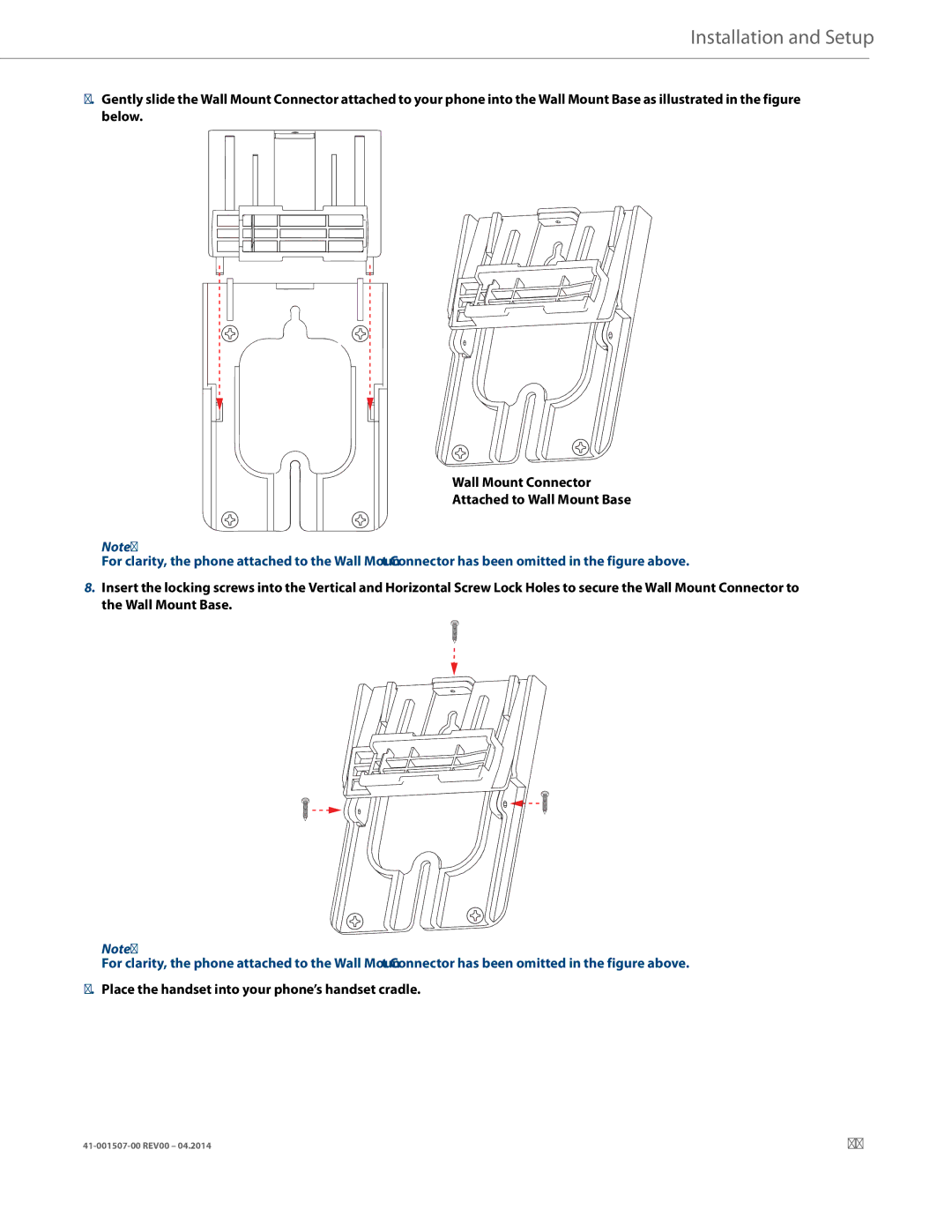 Aastra Telecom 41-001507-00 manual Place the handset into your phone’s handset cradle 