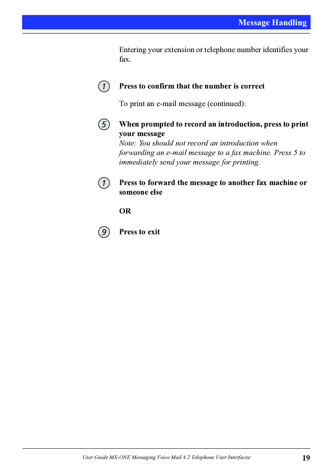 Aastra Telecom 4.2 manual Message Handling 