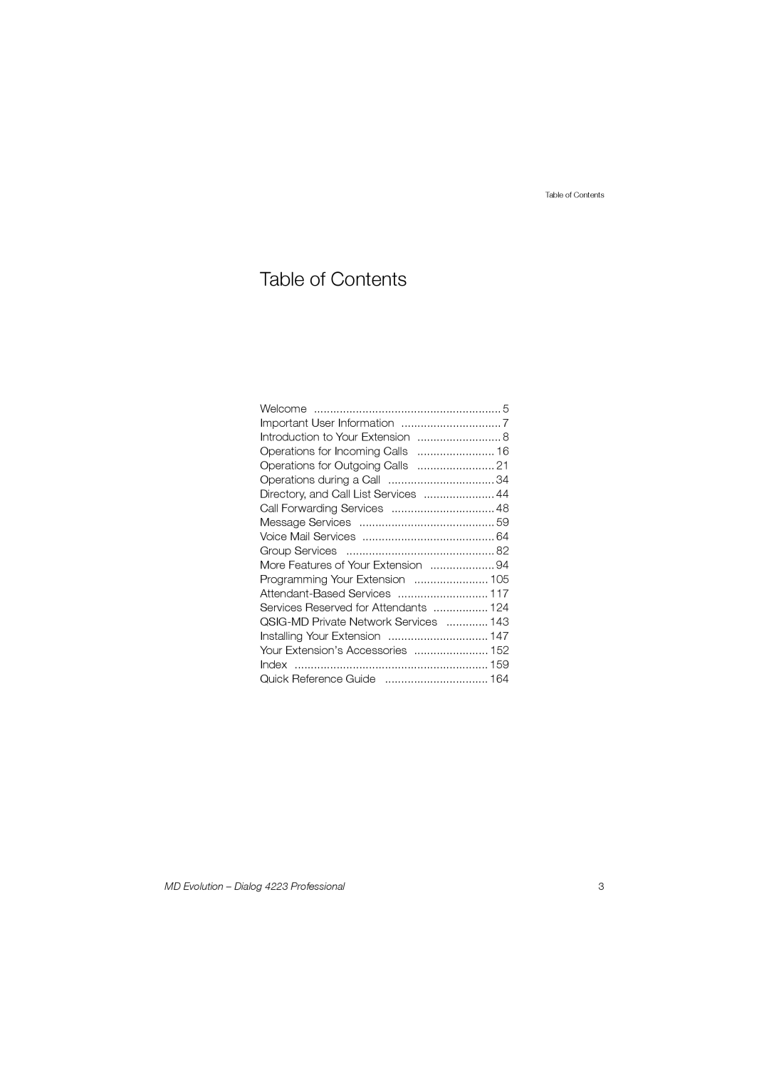 Aastra Telecom 4223 manual Table of Contents 