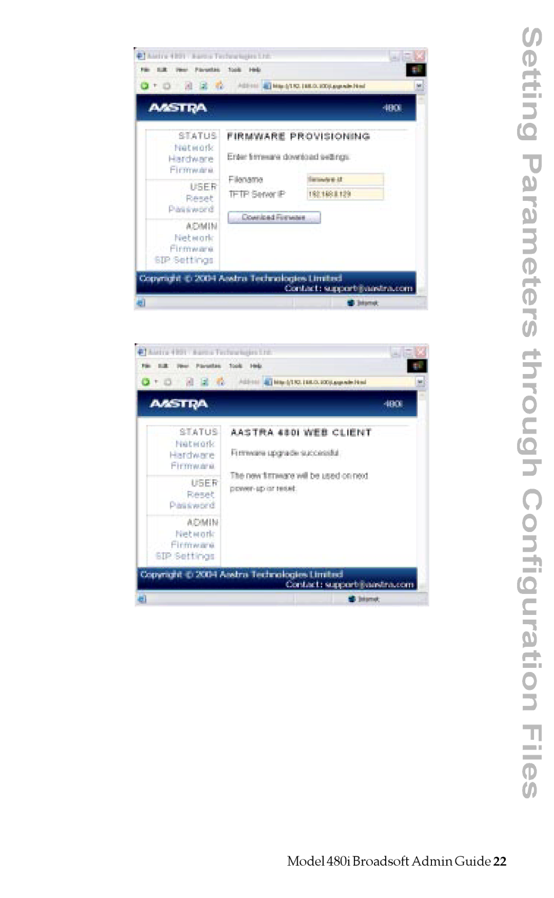 Aastra Telecom 480i BROADSOFT manual Setting Parameters through Configuration Files 