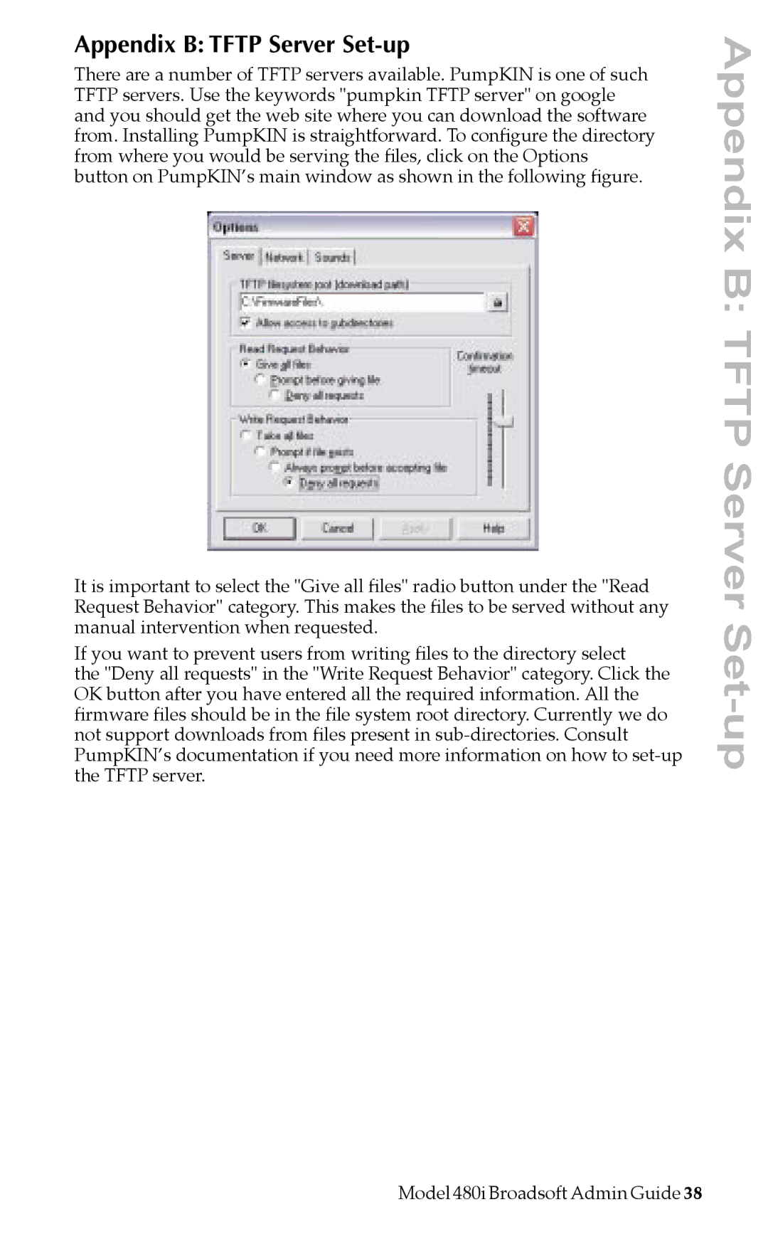 Aastra Telecom 480i BROADSOFT manual Appendix B Tftp Server Set-up 