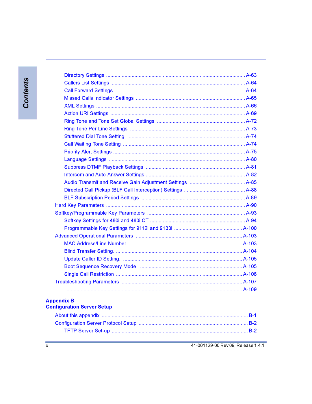 Aastra Telecom 480I CT manual Appendix B Configuration Server Setup 