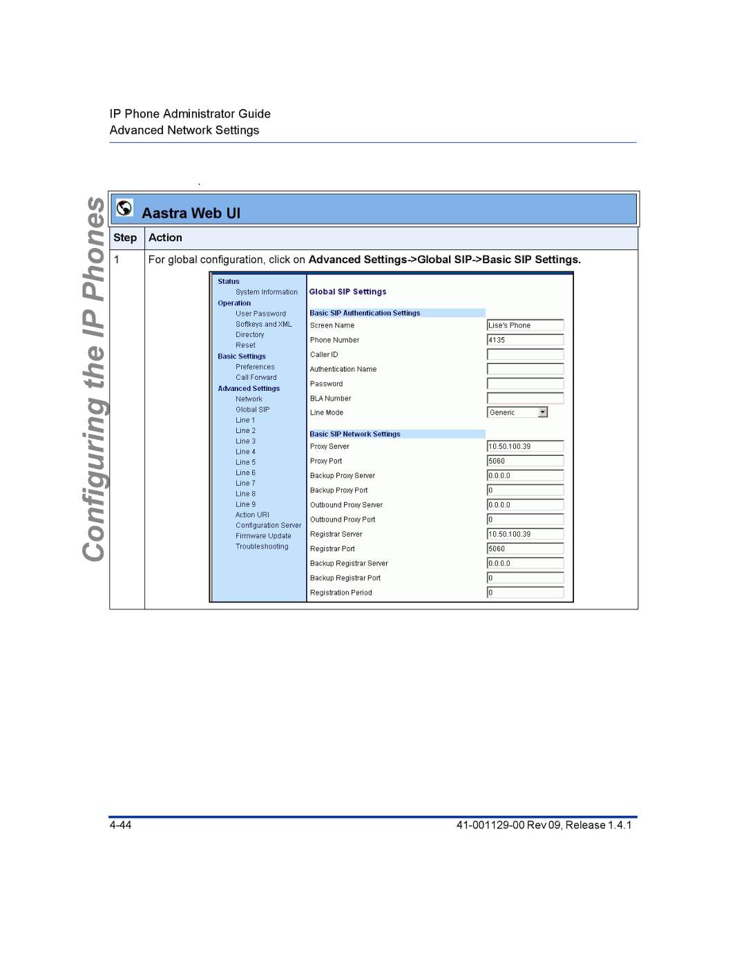 Aastra Telecom 480I CT manual Configuring the IP Phones 