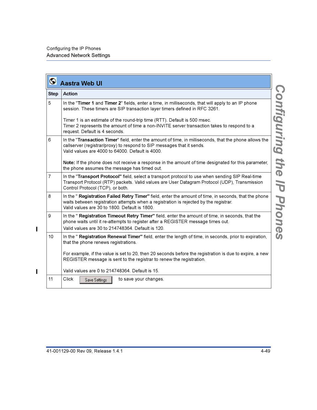 Aastra Telecom 480I CT manual Configuring, Step 