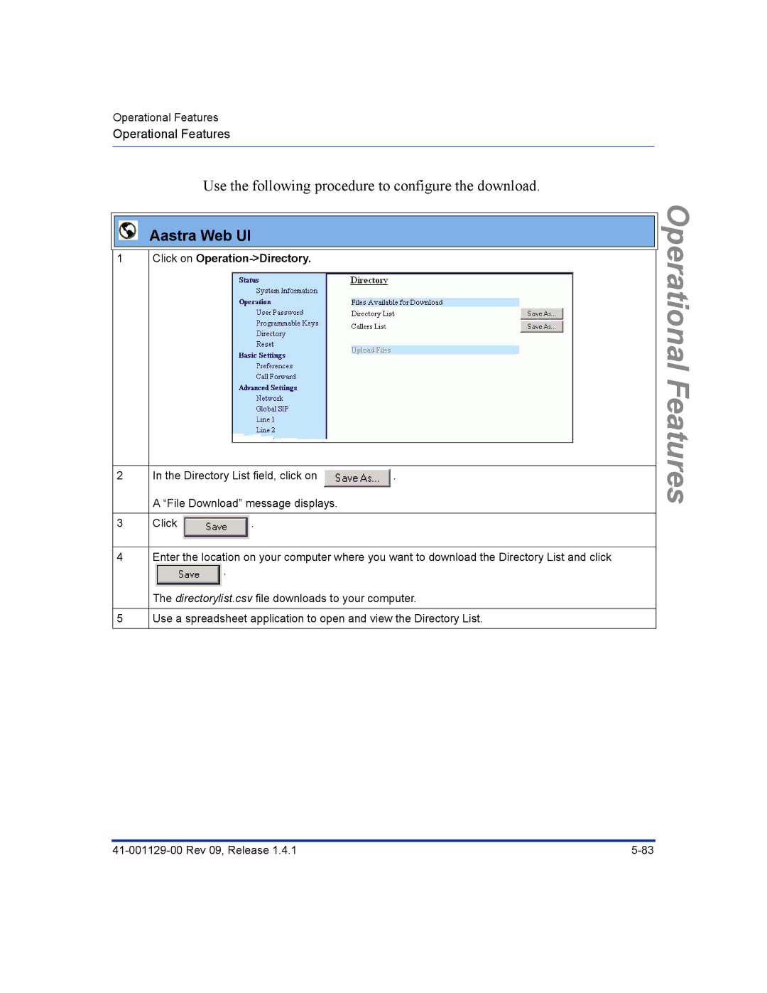 Aastra Telecom 480I CT manual Features 