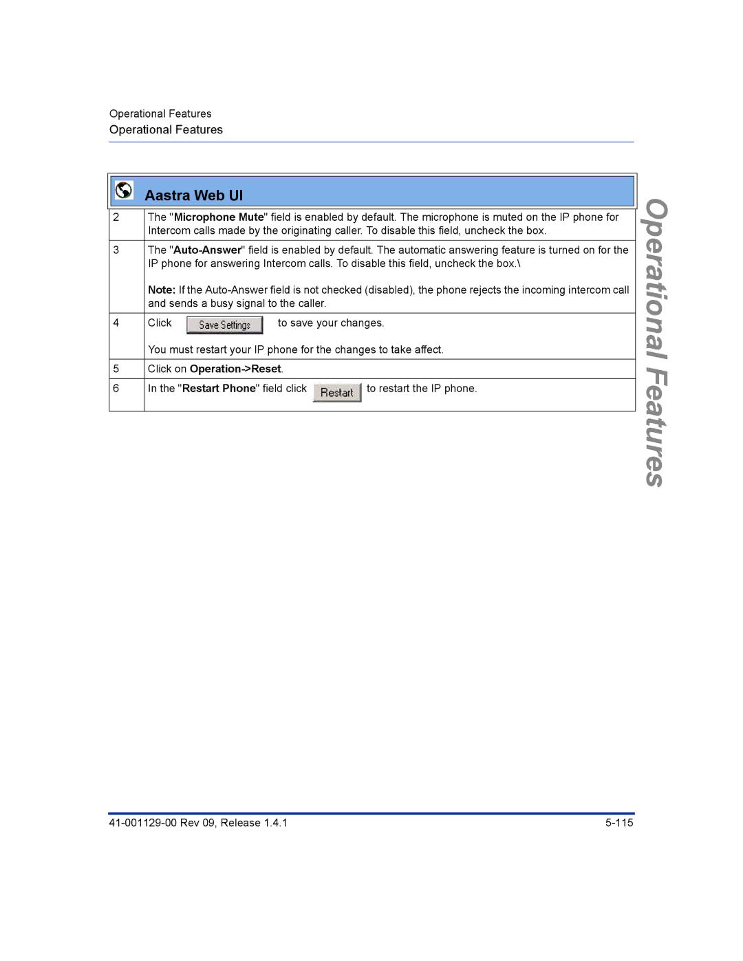 Aastra Telecom 480I CT manual Rev 09, Release 115 