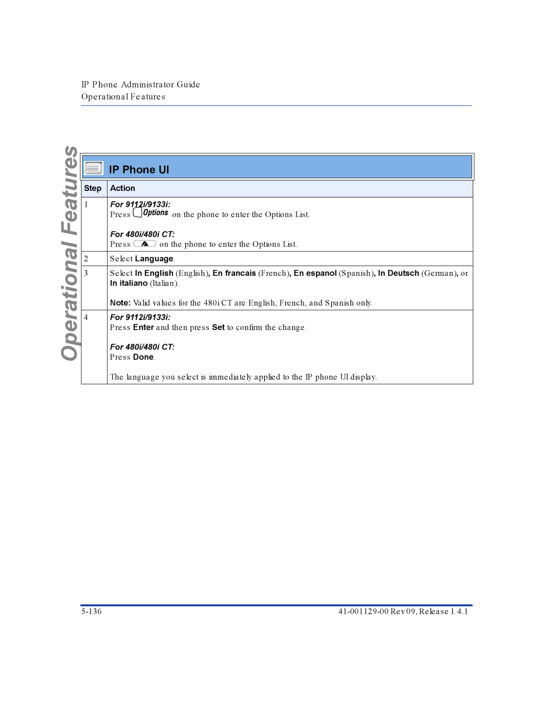 Aastra Telecom 480I CT manual Press Enter and then press Set to confirm the change 